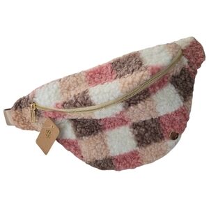 NWT Simply Southern Cozy Sherpa Checkered Large Fanny Pack Multicolor Plaid